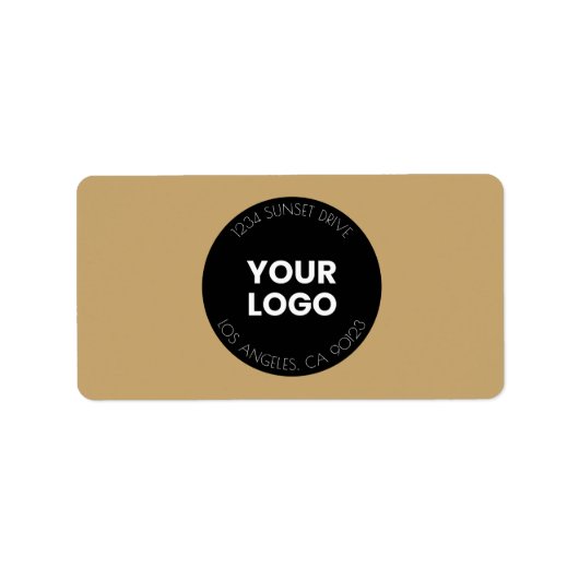 Uw bedrijf Logo | Zwart & gouden retouradres Etiket (Voorkant)