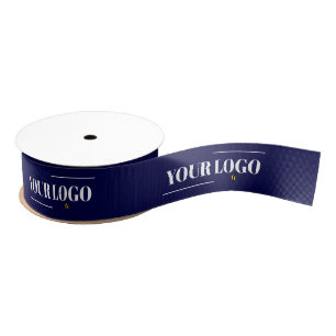 Uw bedrijf Mijn Logo aangepaste marine blauw Grosgrain Lint