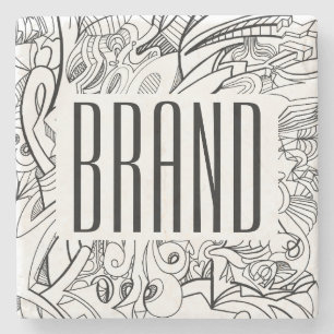 Uw Bedrijf of Merk & Origineel Kunstwerk Stenen Onderzetter