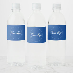 Uw bedrijf - QR-code donkerblauw Waterfles Etiket
