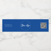 Uw bedrijf - QR-code donkerblauw Waterfles Etiket (Enkel label)