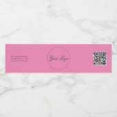 Uw bedrijf QR-code roze Waterfles Etiket (Enkel label)