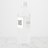 Uw bedrijf QR-code zwart en wit Waterfles Etiket (Achterkant)
