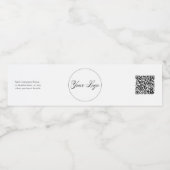 Uw bedrijf QR-code zwart en wit Waterfles Etiket (Enkel label)