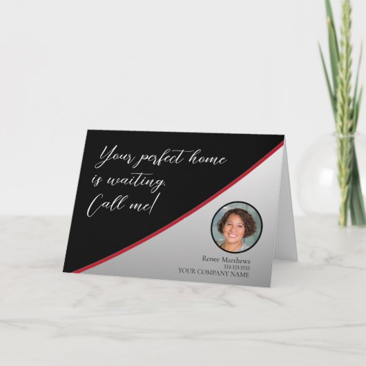 Uw bedrijf Real Estate Photo Business Note Card Kaart (Voorkant)