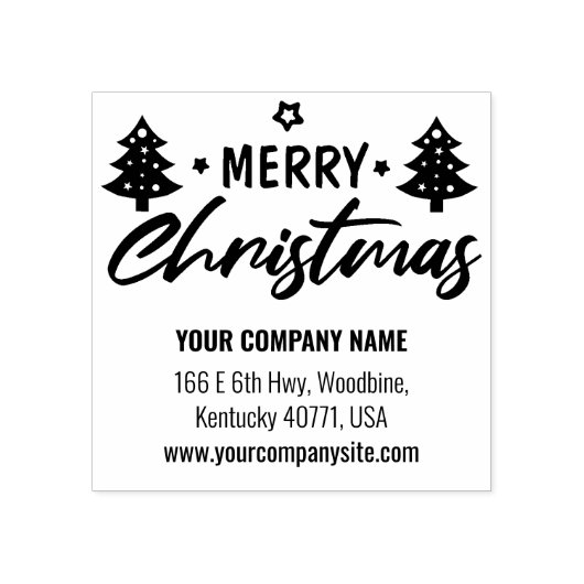 Uw bedrijf, vrolijk kerstadres, rubberstempel (Afrduk)
