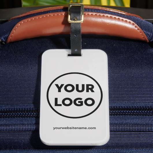 Uw bedrijfs- en Logo-website op grijs Bagagelabel (Voorkant Insitu 2)