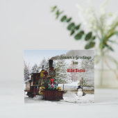 Uw Bedrijfs Kerstmis met Oude Trein Feestdagenkaart (Staand voorkant)