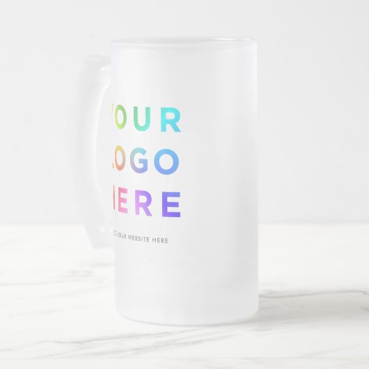 Uw bedrijfs Logo - Aangepaste 16oz bierbril | Matglas Bierpul (Voorkant links)