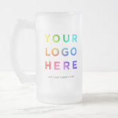 Uw bedrijfs Logo - Aangepaste 16oz bierbril | Matglas Bierpul (Links)