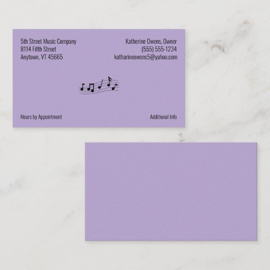 Uw Bedrijfs Logo en Paars van de Informatie van he Visitekaartje (Voorkant / Achterkant)