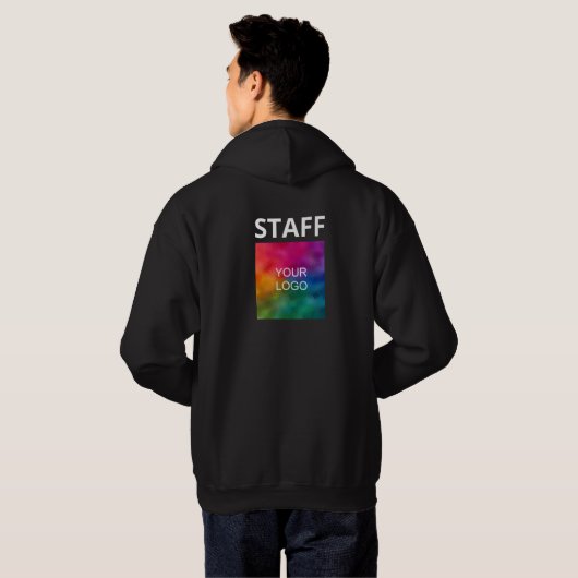 Uw bedrijfs Logo hier Personeel Mannen Hoodie (Achterkant volledig)
