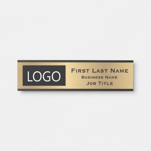 Uw bedrijfs Logo Kantoor Deuren Gold Deurbordje (Voorkant)