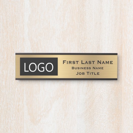 Uw bedrijfs Logo Kantoor Deuren Gold Deurbordje (Voorkant)