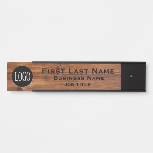 Uw bedrijfs Logo Kantoor Onderteken Robuust hout Deurbordje (Voorkant)