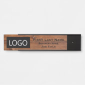 Uw bedrijfs Logo Kantoor Onderteken Robuust hout Deurbordje (Voorkant)