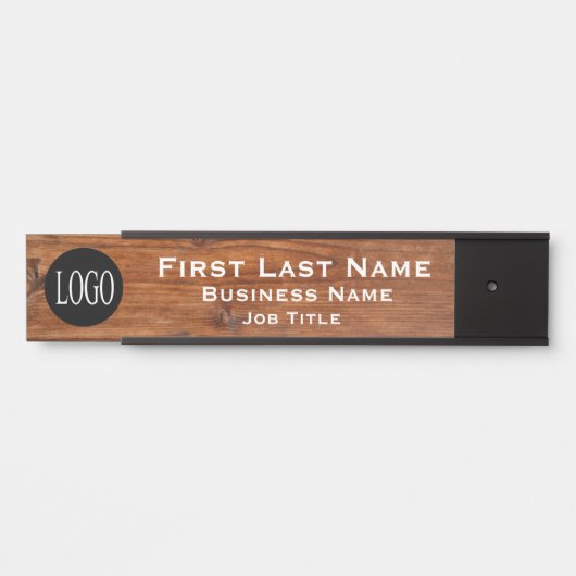 Uw bedrijfs Logo Kantoor Onderteken Robuust hout Deurbordje (Voorkant)