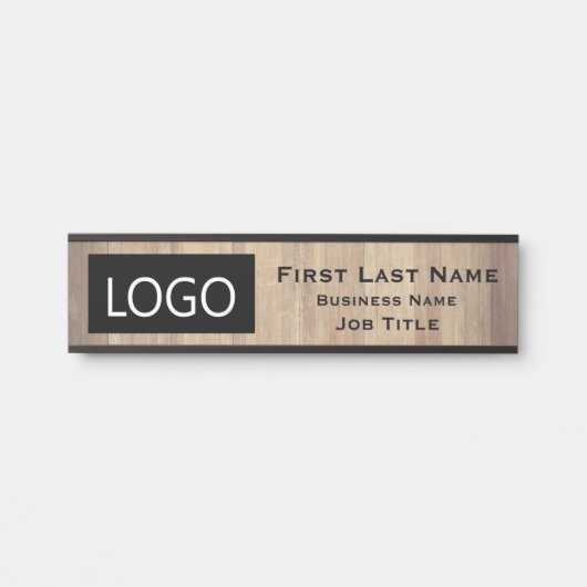 Uw bedrijfs Logo Kantoor Onderteken Robuust hout Deurbordje (Voorkant)