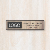 Uw bedrijfs Logo Kantoor Onderteken Robuust hout Deurbordje (Voorkant)