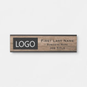 Uw bedrijfs Logo Kantoor Onderteken Robuust hout Deurbordje (Voorkant)