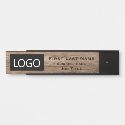 Uw bedrijfs Logo Kantoor Onderteken Robuust hout Deurbordje (Voorkant)