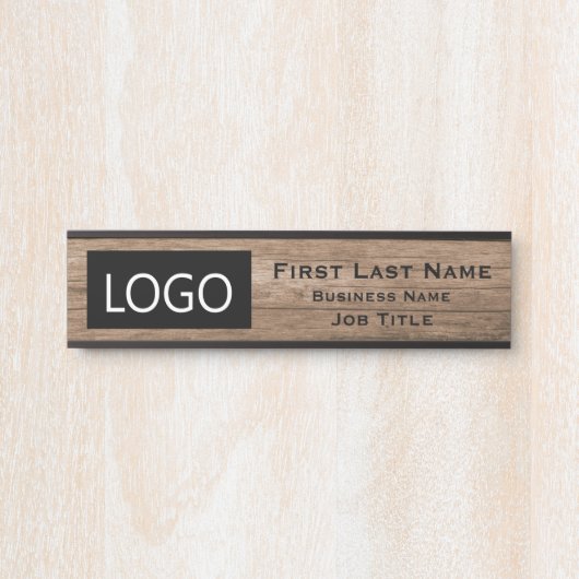 Uw bedrijfs Logo Kantoor Onderteken Robuust hout Deurbordje (Voorkant)