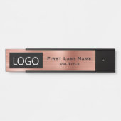 Uw bedrijfs Logo Kantoor Onderteken Roos Gold Deurbordje (Voorkant)