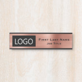 Uw bedrijfs Logo Kantoor Onderteken Roos Gold Deurbordje (Voorkant)