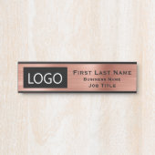 Uw bedrijfs Logo Kantoor Onderteken Roos Gold Deurbordje (Voorkant)