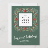 Uw bedrijfs Logo maakt het Lijst van Feestdagen he Feestdagenkaart (Voorkant)