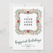 Uw bedrijfs Logo maakt het Lijst van Feestdagen he Feestdagenkaart (Achterkant)