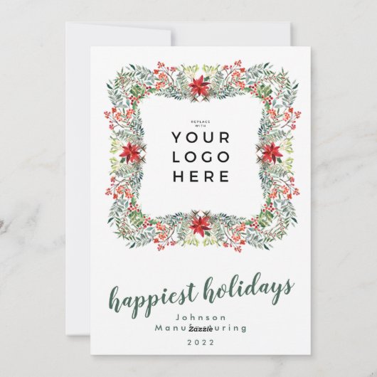 Uw bedrijfs Logo maakt het Lijst van Feestdagen he Feestdagenkaart (Achterkant)