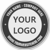 Uw Bedrijfs Logo Naam Website Ronde Sticker (Voorkant)