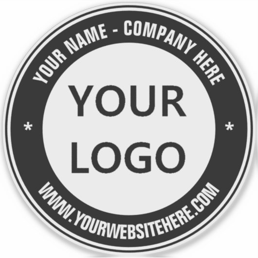 Uw Bedrijfs Logo Naam Website Ronde Sticker (Voorkant)