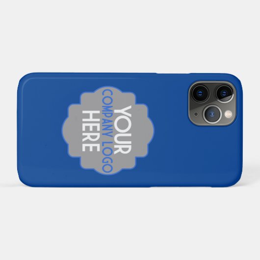 Uw bedrijfs Logo op Blauw Verticaal Case-Mate iPhone Case (Achterkant (horizontaal))