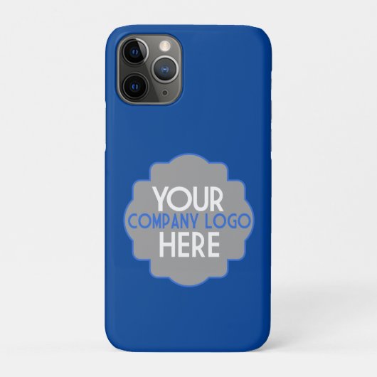Uw bedrijfs Logo op Blauw Verticaal Case-Mate iPhone Case (Achterkant)