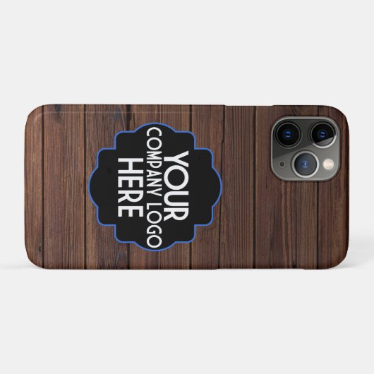 Uw bedrijfs Logo Robuust hout - Verticaal Case-Mate iPhone Case (Achterkant (horizontaal))