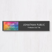 Uw bedrijfsbedrijf Logo hier Modern Ontwerp lang Deurbordje (Voorkant)