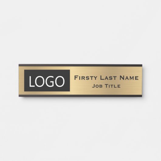 Uw bedrijfsdeur voor Logo Kantoor Faux Gold Deurbordje (Voorkant)