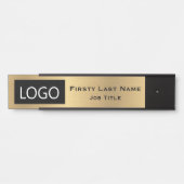 Uw bedrijfsdeur voor Logo Kantoor Faux Gold Deurbordje (Voorkant)