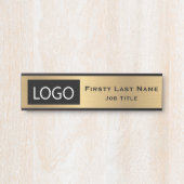 Uw bedrijfsdeur voor Logo Kantoor Faux Gold Deurbordje (Voorkant)