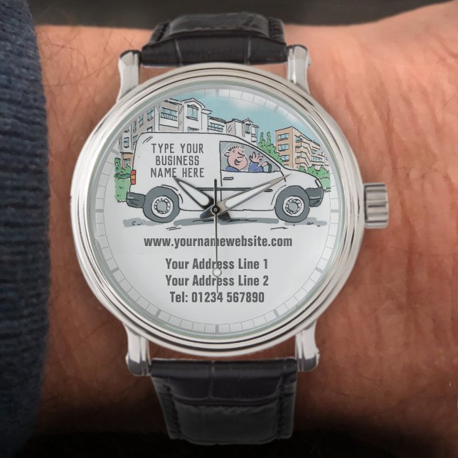 Uw bedrijfsgegevens op een horloge (Creator heeft geüpload)