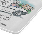 Uw bedrijfsgegevens op een snijplank (Hoek)