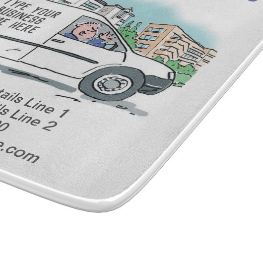 Uw bedrijfsgegevens op een snijplank (Hoek)