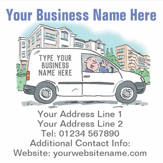 Uw bedrijfsgegevens op een sticker (Voorkant)