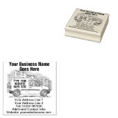 Uw bedrijfsgegevens op een vierkant rubberstempel (Gestempeld)