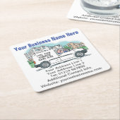 Uw bedrijfsgegevens op kartonnen onderzetters (Schuin)