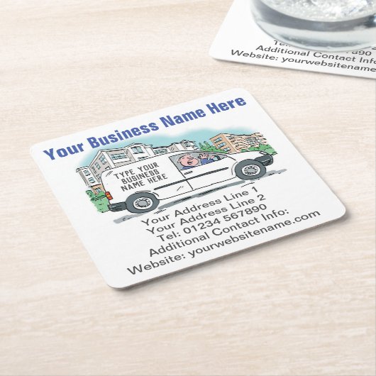 Uw bedrijfsgegevens op kartonnen onderzetters (Schuin)