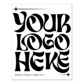 Uw bedrijfslogo Aangepaste Groovy Retro donkere kl Rubberstempel (Afrduk)