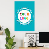 Uw bedrijfslogo aangepaste tekst en kleuren poster (Thuiskantoor)